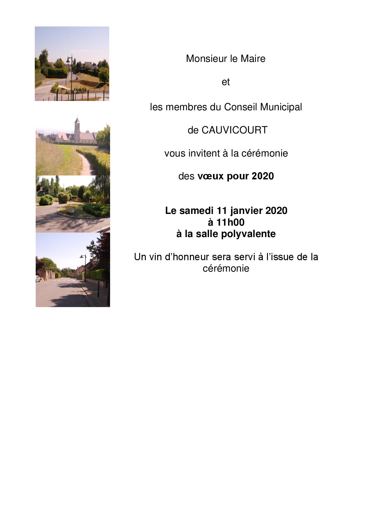 Vœux du Maire 2020  Commune de Cauvicourt